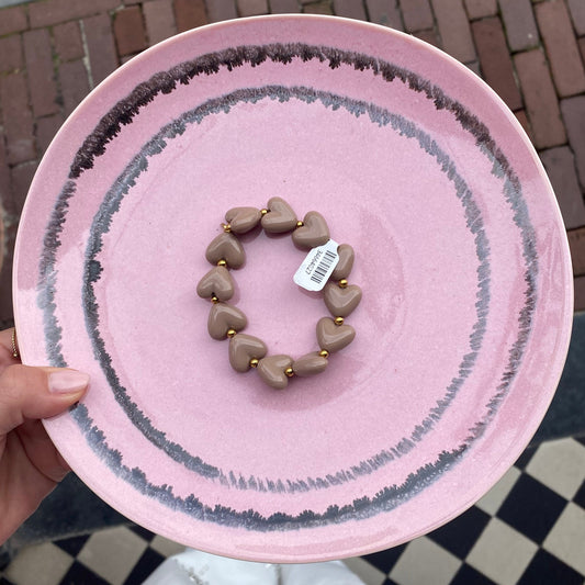 Kralenarmband Amour L - Taupe