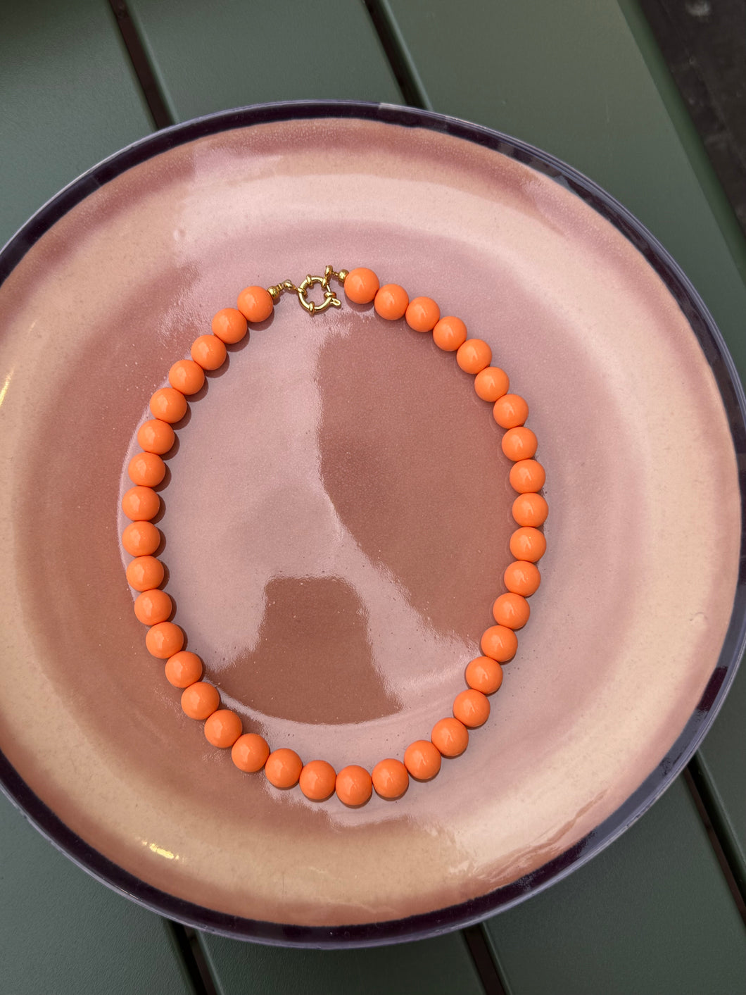 Kralen ketting klein - Oranje