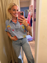 Afbeelding in Gallery-weergave laden, Ibiza blouse - Blauw/wit
