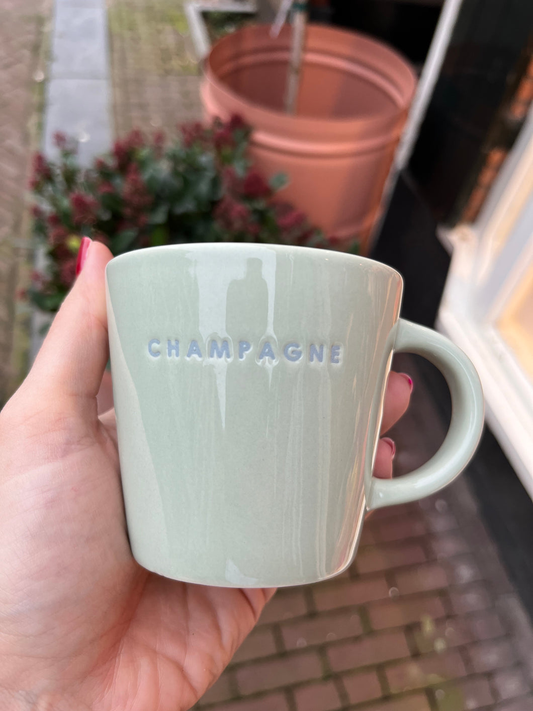 Cappuccino mok groen - Champagne