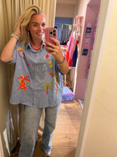 Afbeelding in Gallery-weergave laden, Ibiza blouse - Blauw/wit
