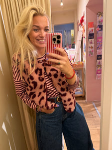 Gilet panter - Roze/bordeaux