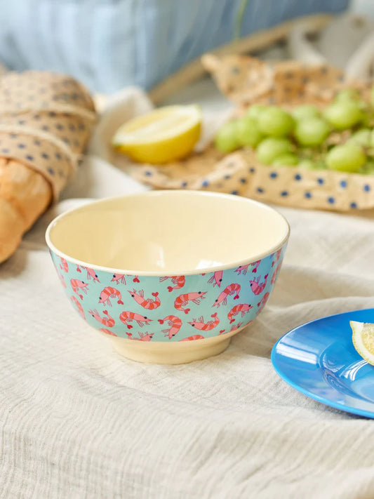 Melamine Bowl Medium - Shrimp print