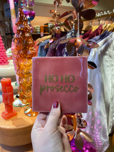 Tegeltje Ho ho prosecco - Roze/goud