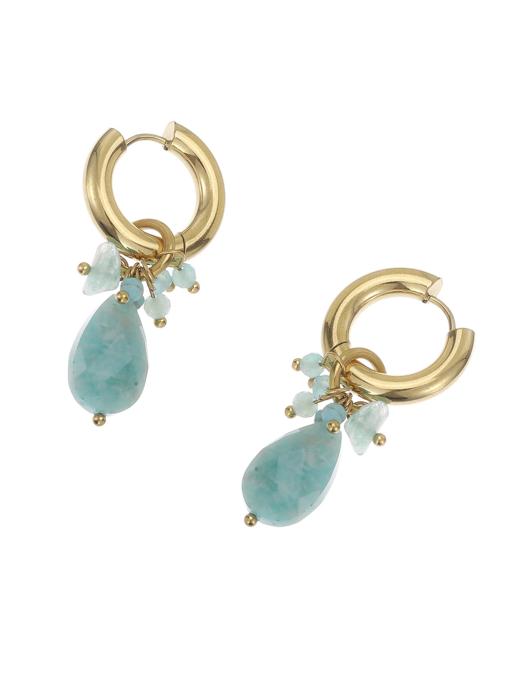 Oorbellen - Blauw/goud