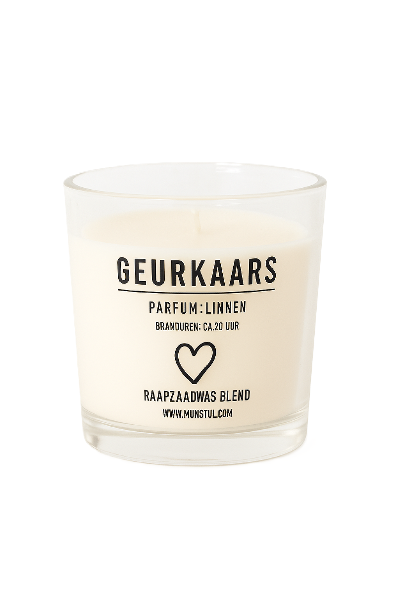 Mijn Stijl - Geurkaars hart parfum linnen
