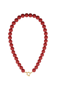 Gekleurde kralenketting - Rood/goud