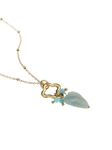 Ketting hartje amazonite - Goud/blauw