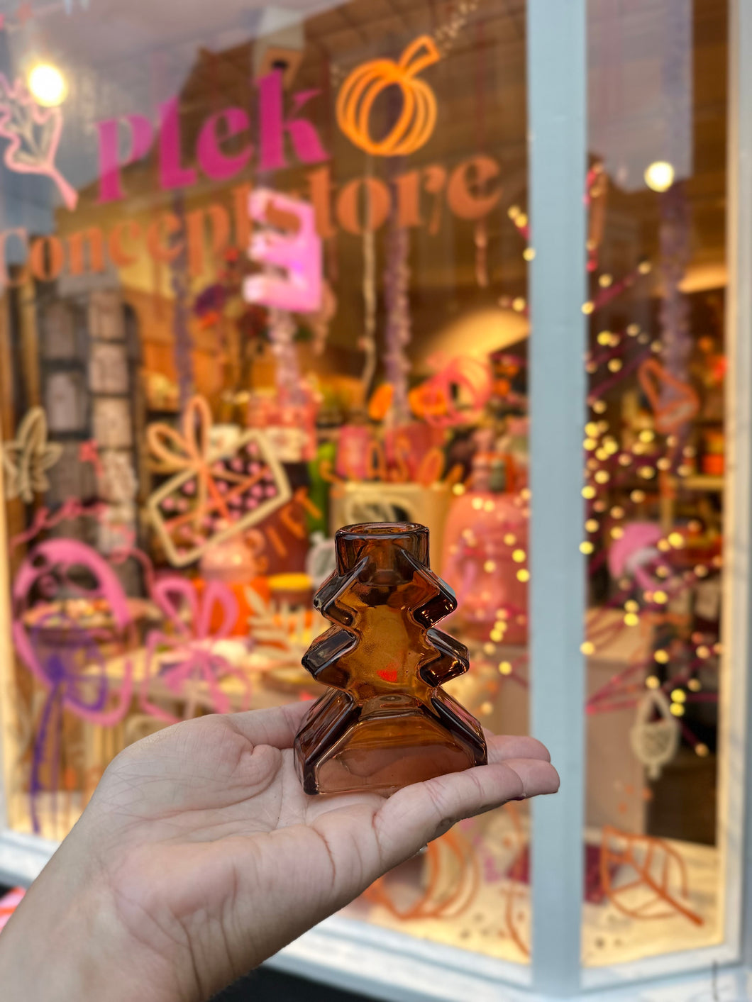 Kaarsenhouder Kerstboom - Bruin