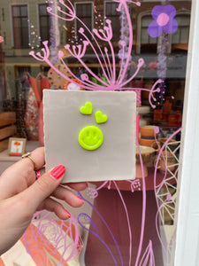 Tegeltje - Smiley hartjes