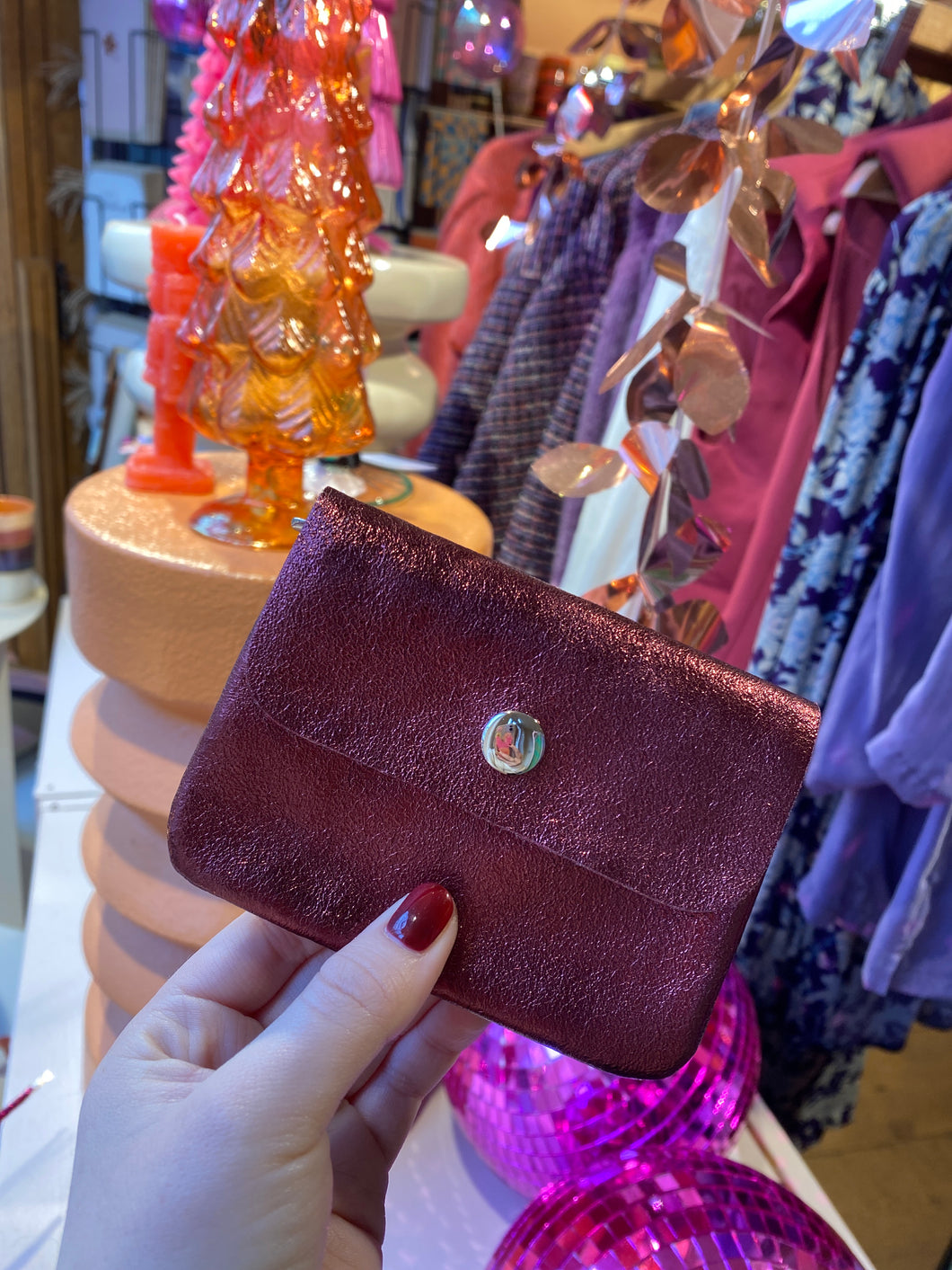 Portemonnee - Bordeaux rood metallic