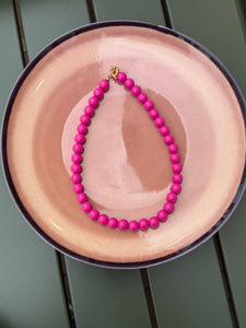 Kralen ketting klein - Fuchsia