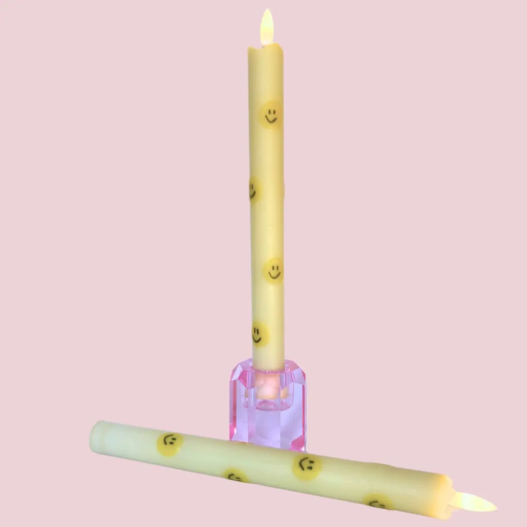 LED Pillar Kaars Soft Smiles - Geel