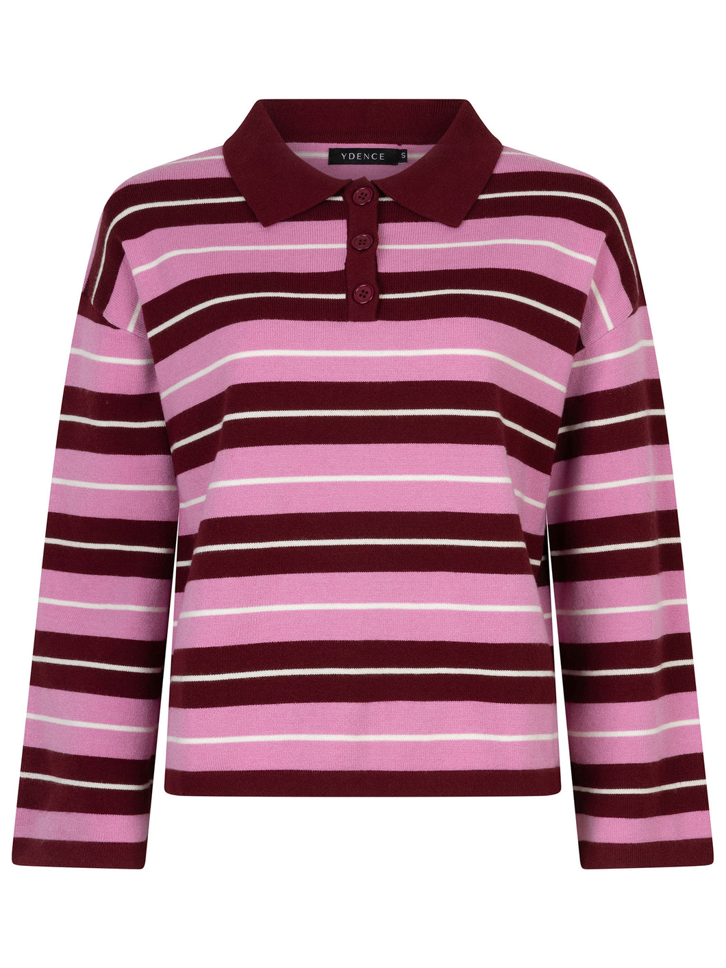 Ydence Knitted Top Balou - Burgundy / pink