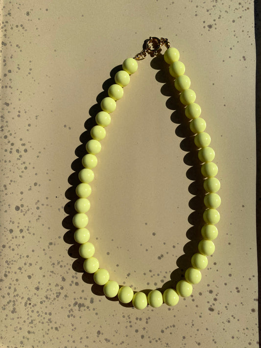 Kralenketting Ibiza S - Zacht geel