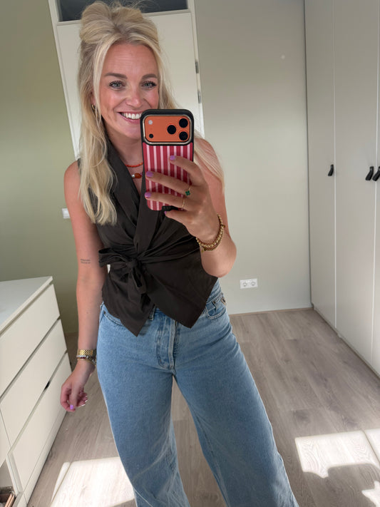 Wikkelblouse Ronny - Bruin