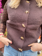 Afbeelding in Gallery-weergave laden, Gilet - Bruin/goud
