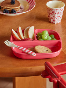 Kinderbord met drie vakken - Rice Rood