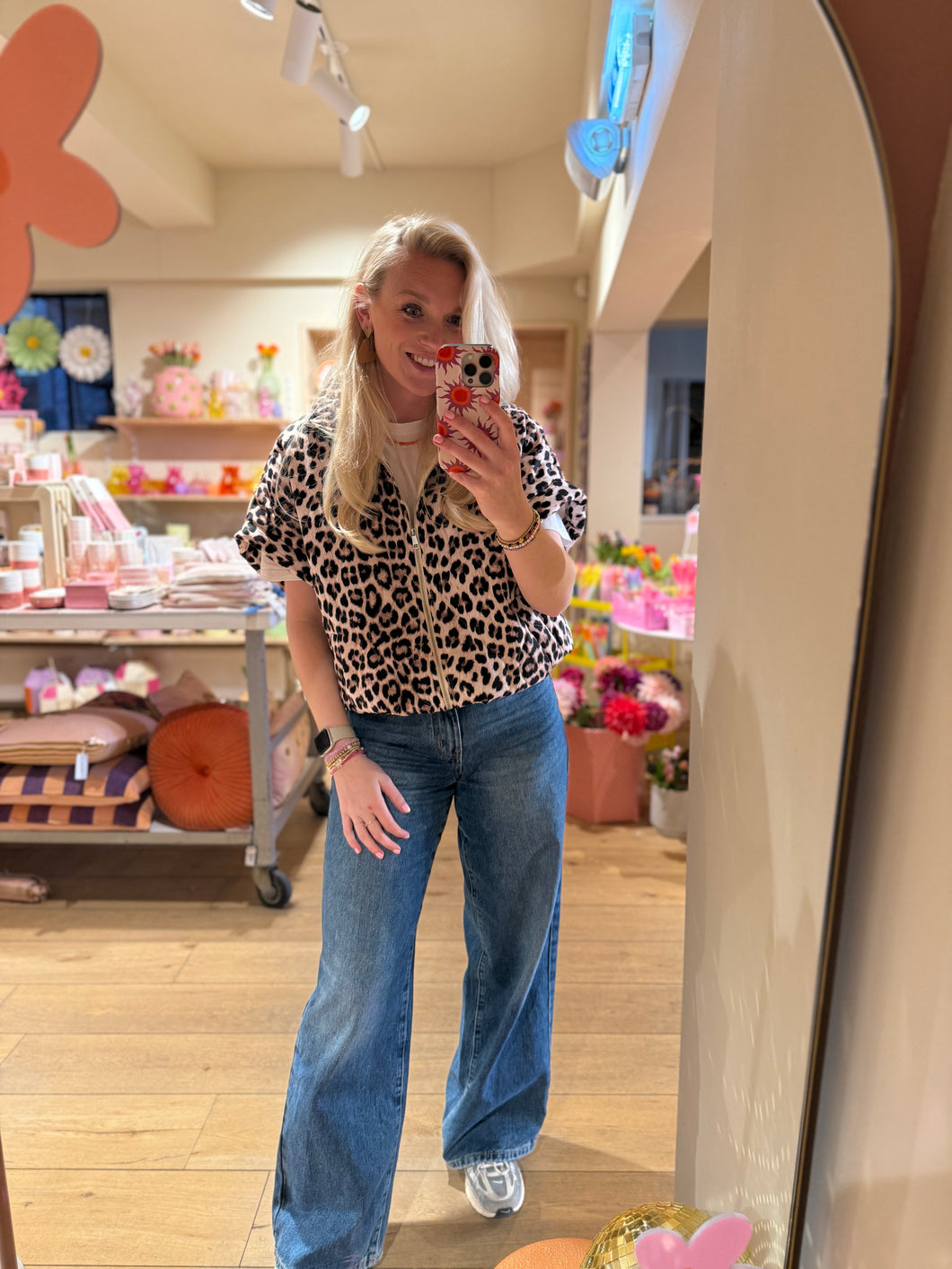 Gilet panterprint - Bruin
