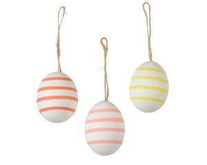 Paaseieren Set van 6 stuks - Wit/Roze/Geel/Oranje