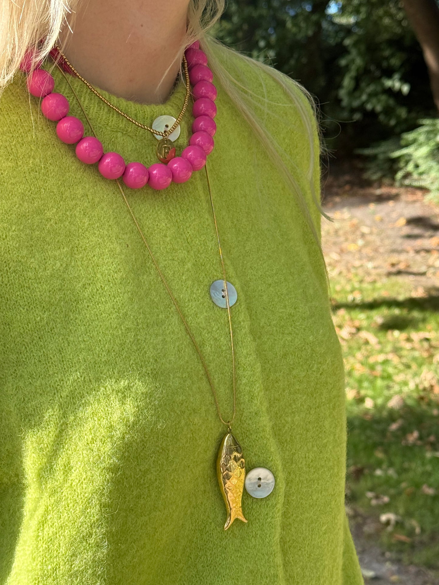 Vestje alpaca korte mouw - Lime groen
