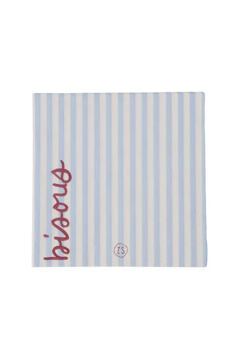 Zusss servetten Bisous wit blauw