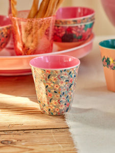 Melamine cup medium - Rice Sandy Flower