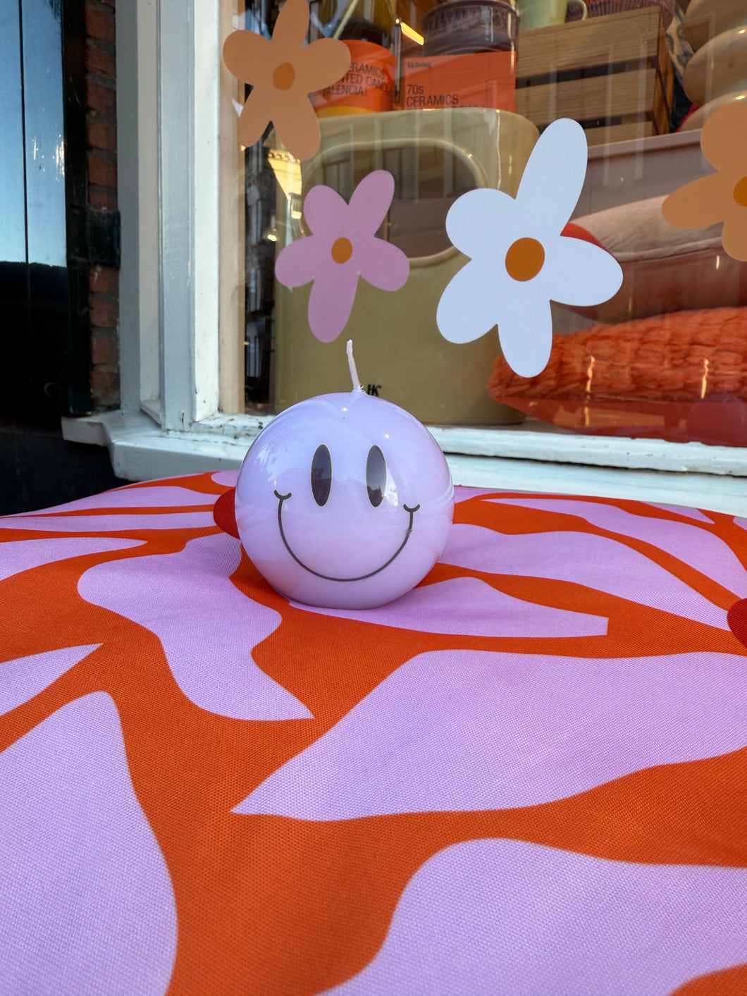 Smiley Kaars - Lila