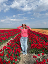 Afbeelding in Gallery-weergave laden, T-shirt gestreept lange mouw - Roze/rood
