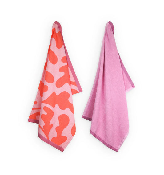 Lifa Home - Coral Kiss Theedoek en Handdoek set