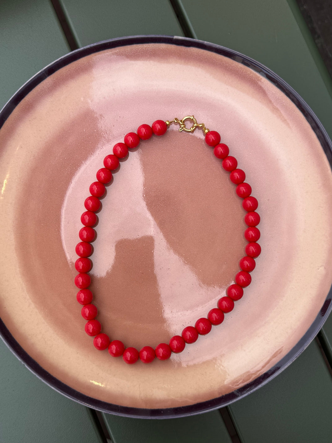 Kralen ketting klein - Rood