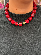 Afbeelding in Gallery-weergave laden, Kralen ketting vierkant - Rood
