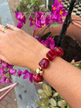 Afbeelding in Gallery-weergave laden, Armband kralen - Rood/goud
