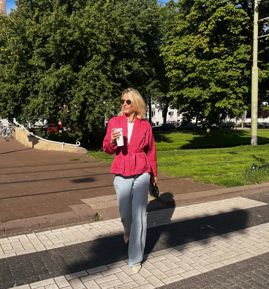 Blair satin Jacket - Roze