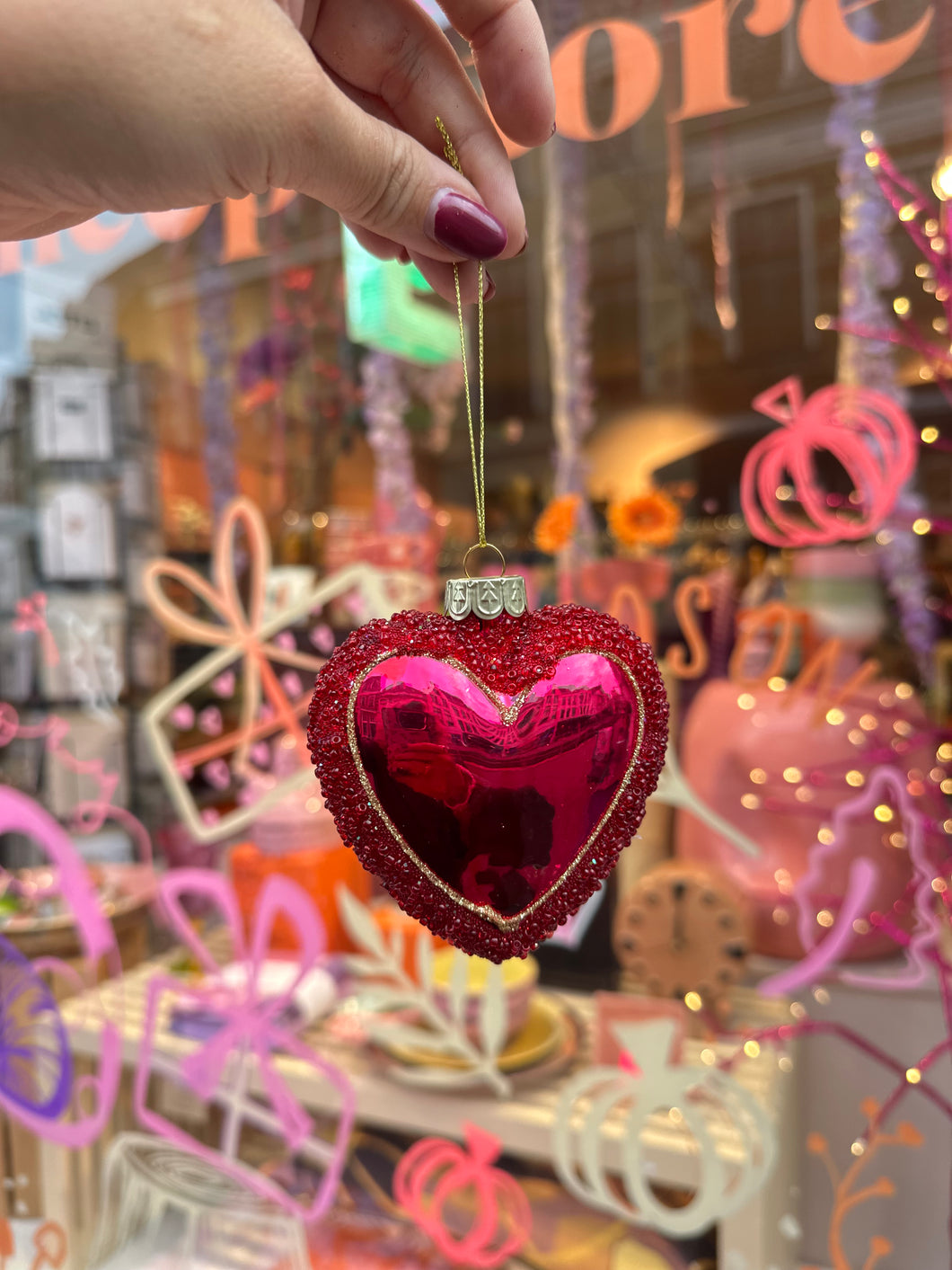 Kerstornament Hart - Rood