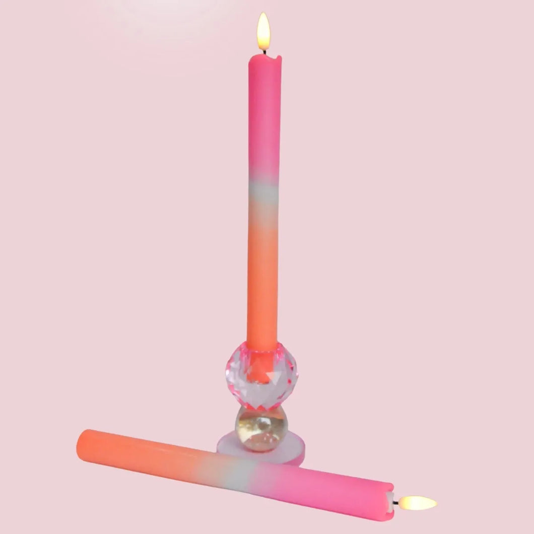 LED Pillar Kaars - Roze/Oranje