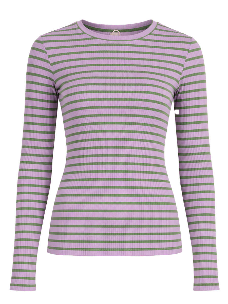 Anna Longsleeve streep - Lila/groen
