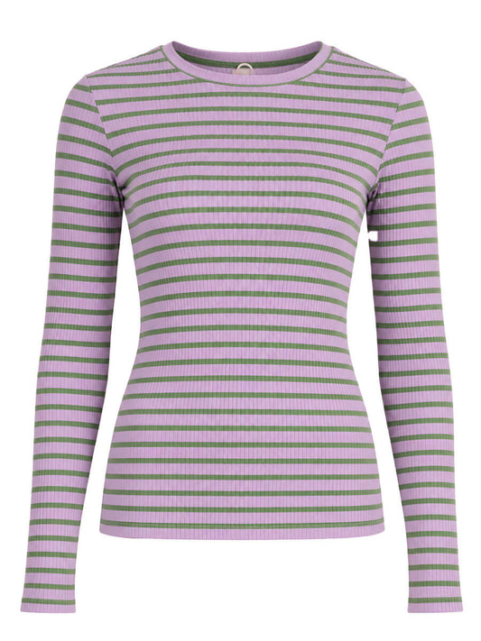 Anna Longsleeve streep - Lila/groen