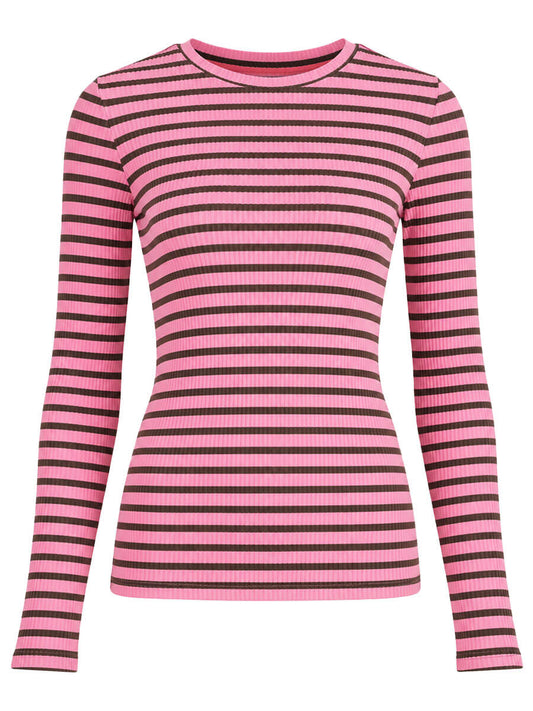 Anna Longsleeve streep - Roze/groen