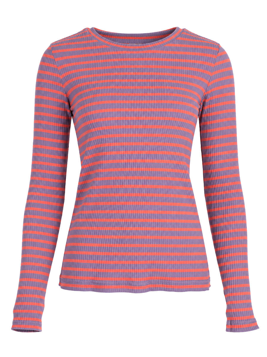 Anna Longsleeve streep - Paars/oranje