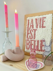 LED Pillar Kaars - Roze/Oranje