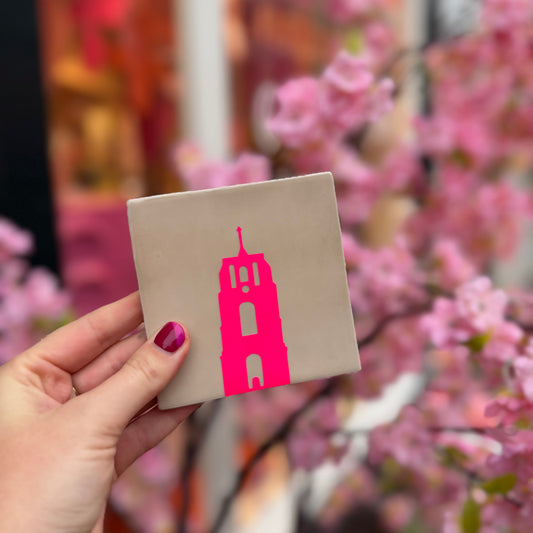 Tegeltje Oldehove - Beige/Neon roze