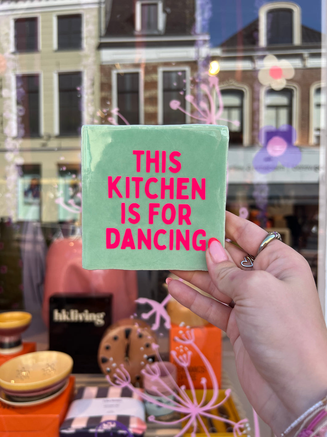 Tegeltje This kitchen is for dancing - Lichtgroen