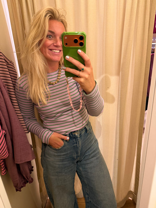 Anna Longsleeve streep - Lila/groen