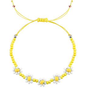 Armbandje bloemetjes - Geel