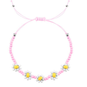 Armbandje bloemetjes - Lichtroze