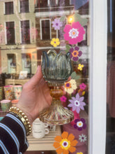 Afbeelding in Gallery-weergave laden, Glazen waxinelichthouder tulp - Groen/geel
