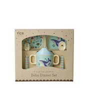 Afbeelding in Gallery-weergave laden, Rice - Baby eet set - Blauw - Ocean Print - Geschenkdoos
