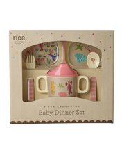 Afbeelding in Gallery-weergave laden, Baby eet set - Koraal - Ocean Print - Geschenkdoos
