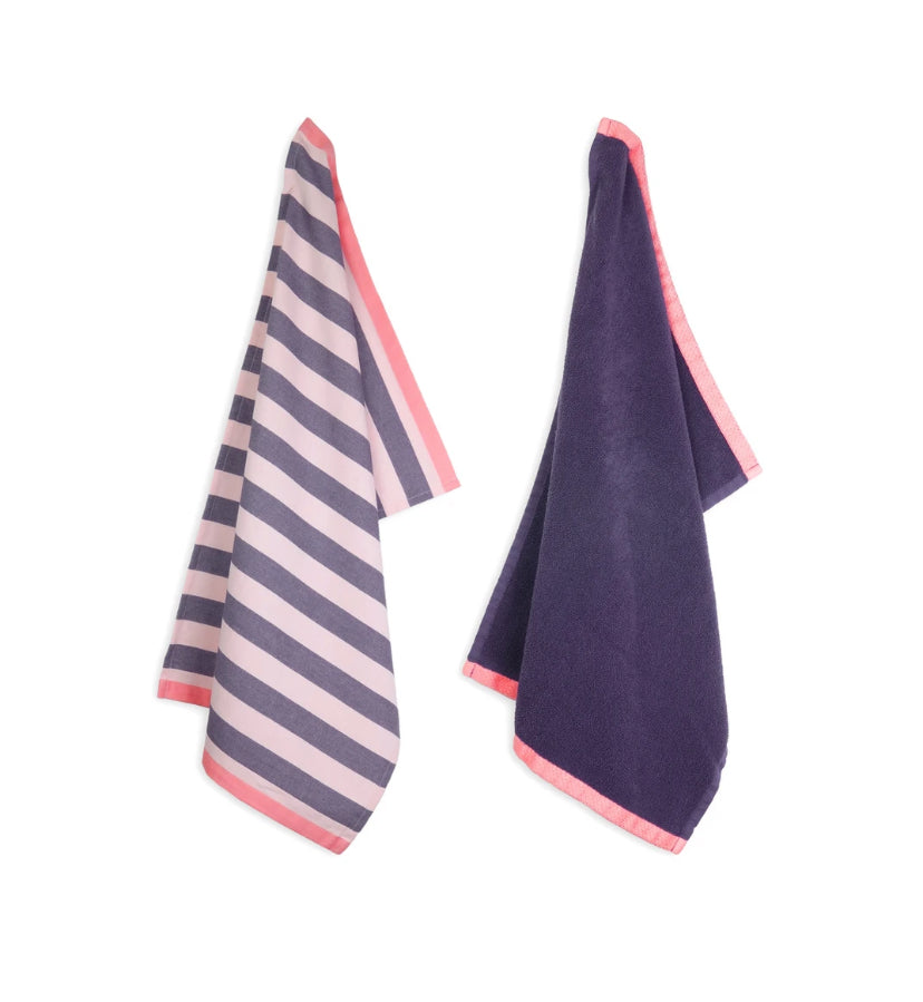 Lifa Home - Velvet Dusk Theedoek en Handdoek set